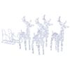vidaXL Weihnachtsdekoration Rentiere & Schlitten 280x28x55 cm Acryl