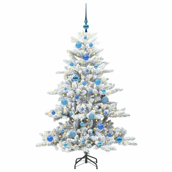 vidaXL K&uuml;nstlicher klappbarer Weihnachtsbaum Wei&szlig; 150 cm PVC und Stahl