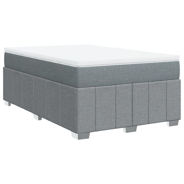 vidaXL Boxspringbett mit Matratze Hellgrau 120x190 cm Stoff