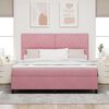 vidaXL Boxspringbett mit Matratze mit Kopfteil Rosa 180 x 200 cm Samt