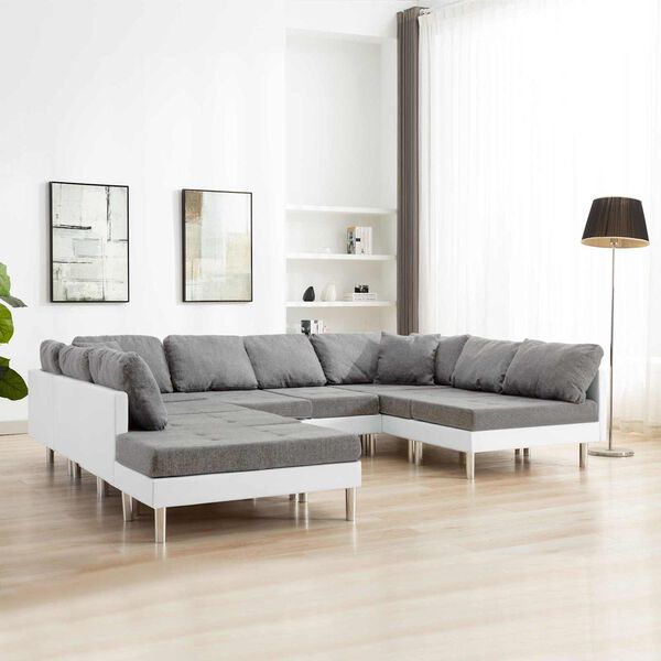 vidaXL Sofa Wei&szlig; Kunstleder