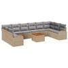 vidaXL Gartensofa-set 11 stk. Beige und Hellgrau Poly-Rattan