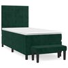 vidaXL Boxspringbett mit Matratze Dunkelgr&uuml;n 100x200 cm Samt