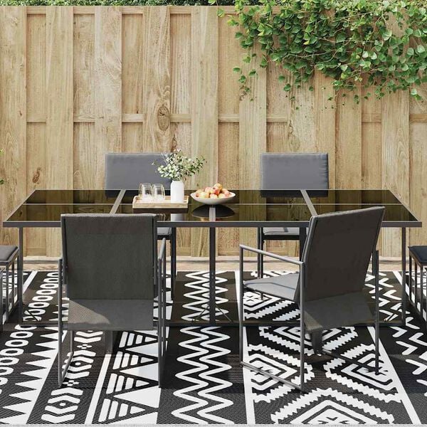 vidaXL Outdoor Teppich ARAKIL Schwarzes Muster 300 x 400 cm PP