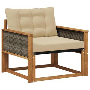 vidaXL Outdoor-Sofagarnitur Massives Akazienholz und Textilene Natur