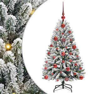 vidaXL K&uuml;nstlicher Weihnachtsbaum Gr&uuml;n und Wei&szlig; 120 cm PVC und Metall