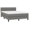 vidaXL Boxspringbett mit Matratze Dunkelgrau 140x190 cm Stoff