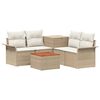 vidaXL Sofa Set 6 stk. 4-Sitzer Beige und Cremewei&szlig;