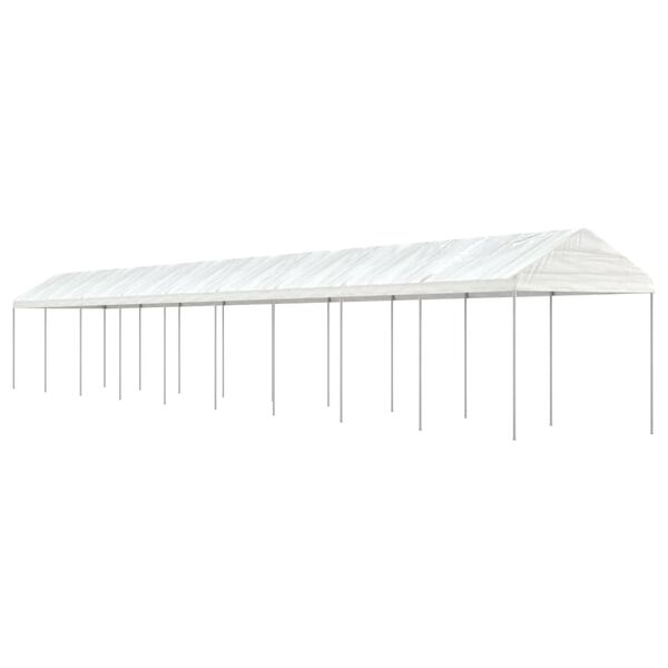vidaXL Pavillon mit Dach Wei&szlig; 20,07x2,28x2,69 m Polyethylen