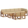 vidaXL Outdoor-Sofagarnitur mit Kissen 9 pcs Natur und Beige