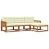 vidaXL Outdoor-Sofagarnitur mit Kissen 4 pcs Natur und Creme