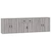 vidaXL Sideboards 3 Stk. Grau Sonoma Holzwerkstoff