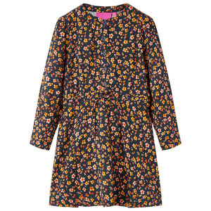 Kinderkleid mit Langen &Auml;rmeln Marineblau 92