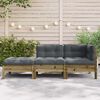 vidaXL Gartensofa mit Kissen und Hocker 3-Sitzer