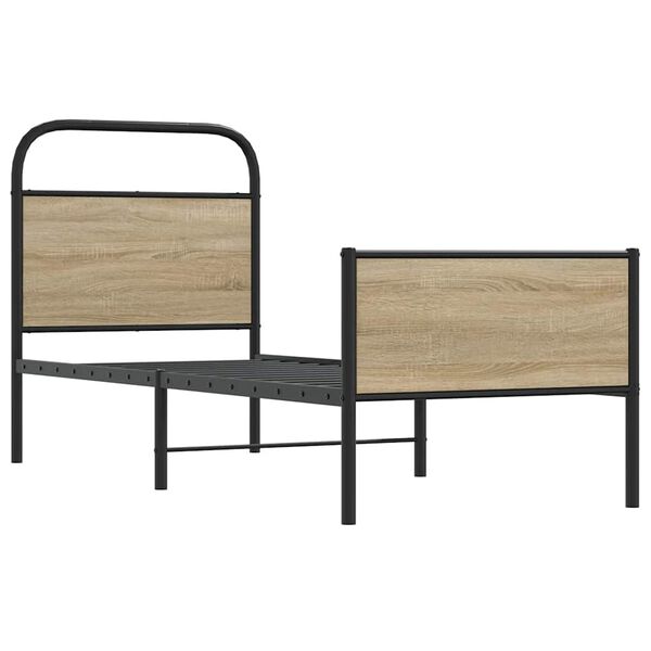 vidaXL Bettgestell ohne Matratze 80x200 cm Sonoma-Eiche Holzwerkstoff
