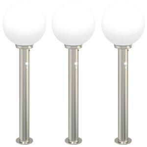 vidaXL Pollerleuchten mit Sensor 3 Stk. 80 cm Edelstahl IP44