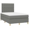 vidaXL Boxspringbett mit Matratze & LED Dunkelgrau 120x190 cm Stoff