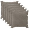 vidaXL Kissenbezug 6 pcs HOUTEN Hellgrau 60 x 60 cm Samt