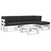 vidaXL 4-tlg. Paletten-Lounge-Set Wei&szlig; Impr&auml;gniertes Kiefernholz
