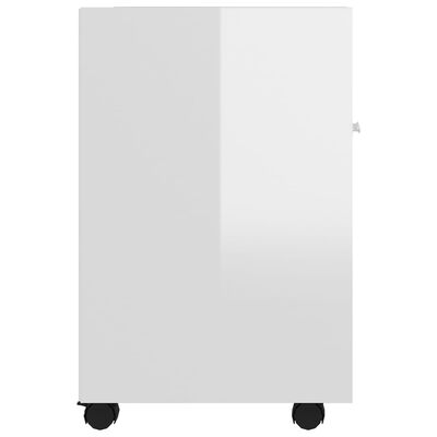 vidaXL Beistellschrank mit Rollen Hochglanz-Weiß 33x38x60 cm
