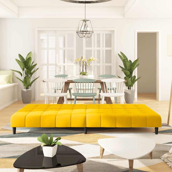 vidaXL Schlafsofa 2-Sitzer Gelb Samt