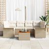 vidaXL Gartensofa-set mit Speicher 7 pcs Beige und Creme Poly-Rattan
