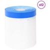 vidaXL Abdeckfolie mit Klebeband 12 stk. Transparent und Blau