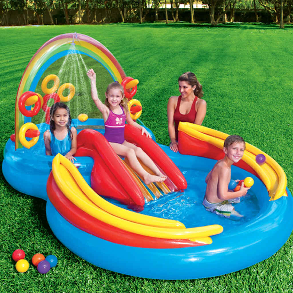 Jilong Aufblasbarer 3-Ring Kinderpool – Für Kids 1–3 Jahre, 76x25 Cm, 17 Gallonen Fassungsvermögen