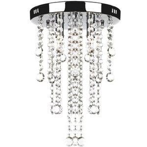 H&auml;ngelampe edle Deckenlampe mit transparenten Kristallperlen