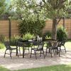 vidaXL Garten Essgruppe 7 pcs Schwarz Pulverbeschichteter Stahl