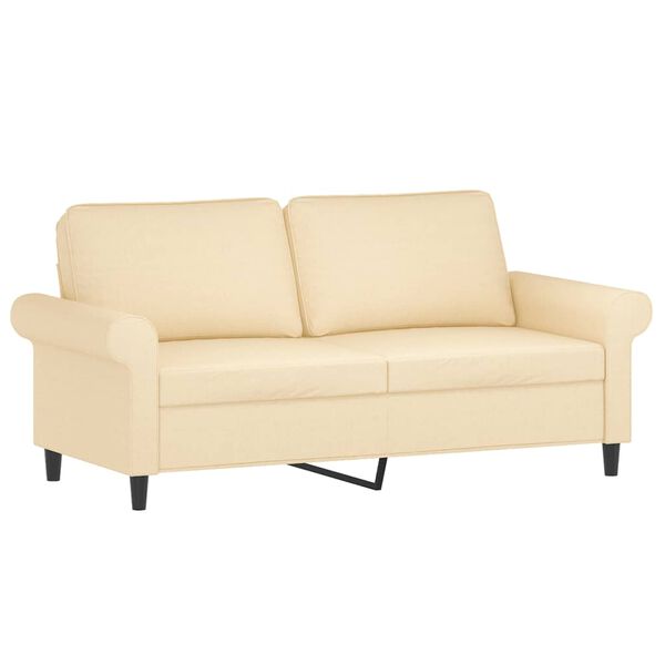 vidaXL 2-Sitzer-Sofa mit Kissen Creme 140 cm Stoff