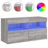 vidaXL TV-Wandschrank mit LED-Leuchten Grau Sonoma 80x30x40 cm