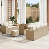 vidaXL Gartensofa-set mit Kissen 8 pcs Beige und Creme Poly Rattan