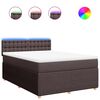 vidaXL Boxspringbett mit Matratze Dunkelbraun 160x200 cm Stoff