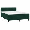 vidaXL Boxspringbett mit Matratze Dunkelgr&uuml;n 140x200 cm Samt