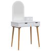 vidaXL Schminktisch-Set FAUSKE 3 stk. Wei&szlig; 76 x 50 x 143 cm
