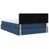vidaXL Bett mit Stauraum und LED mit Matratze Blau 140 x 200 cm Stoff