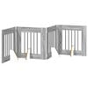vidaXL Klappbares Hundetor mit St&auml;ndern 4 pcs Graues Sonoma 241 cm