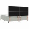 vidaXL Boxspringbett mit Matratze mit LED Hellgrau 200 x 200 cm Samt
