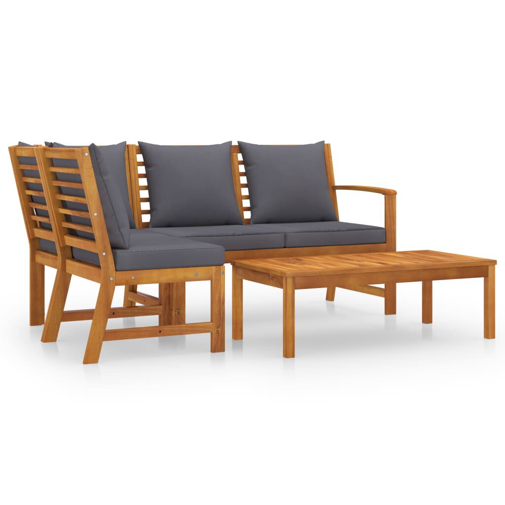 VidaXL Garten-Mittelsofa Aus Massivholz Akazie – Modulares Palettensofa Für Terrasse & Garten, Maße 120x92x69 Cm