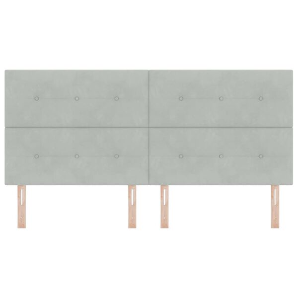 vidaXL Kopfteil Hellgrau 200 cm Samt