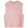 vidaXL Kinder-Pulloverweste Gestrickt Hellrosa 128