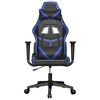 vidaXL Gaming-Stuhl mit Massagefunktion Schwarz und Blau Kunstleder