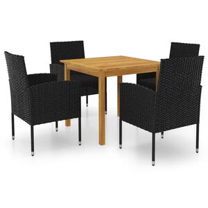 vidaXL 5-tlg. Garten-Essgruppe Schwarz