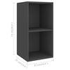 vidaXL TV-Wandschrank Grau 37x37x72 cm Holzwerkstoff