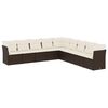 vidaXL 9-tlg. Garten-Sofagarnitur mit Kissen Braun Poly Rattan