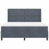 vidaXL Boxspringbett mit Matratze Dunkelgrau 180 x 200 cm Samt