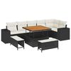 vidaXL Gartensofa-set mit Kissen 9 pcs Schwarz Poly-Rattan