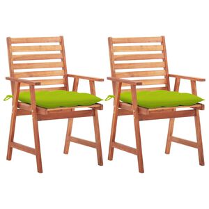 vidaXL Garten-Essst&uuml;hle 2 Stk. mit Kissen Massivholz Akazie
