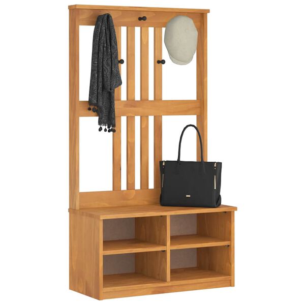 vidaXL Garderobenständer SANDNES 87x40x159,5cm Massivholz Kiefer